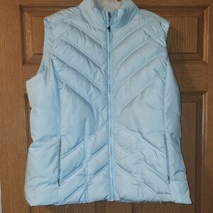 Eddie Bauer Premium Goose Down Vest in Soft Blue